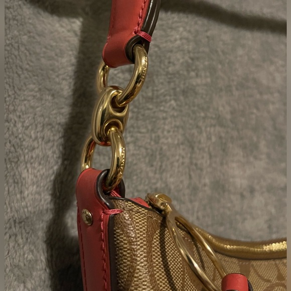 Genuine Coach Signature Skylar Hobo Khaki Poppy Large Purse/handbag - Picture 4 of 13